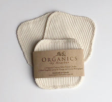 Load image into Gallery viewer, REUSABLE ORGANIC WAFFLE COTTON FACIAL PADS (2, 4 OR 8 PACKS)
